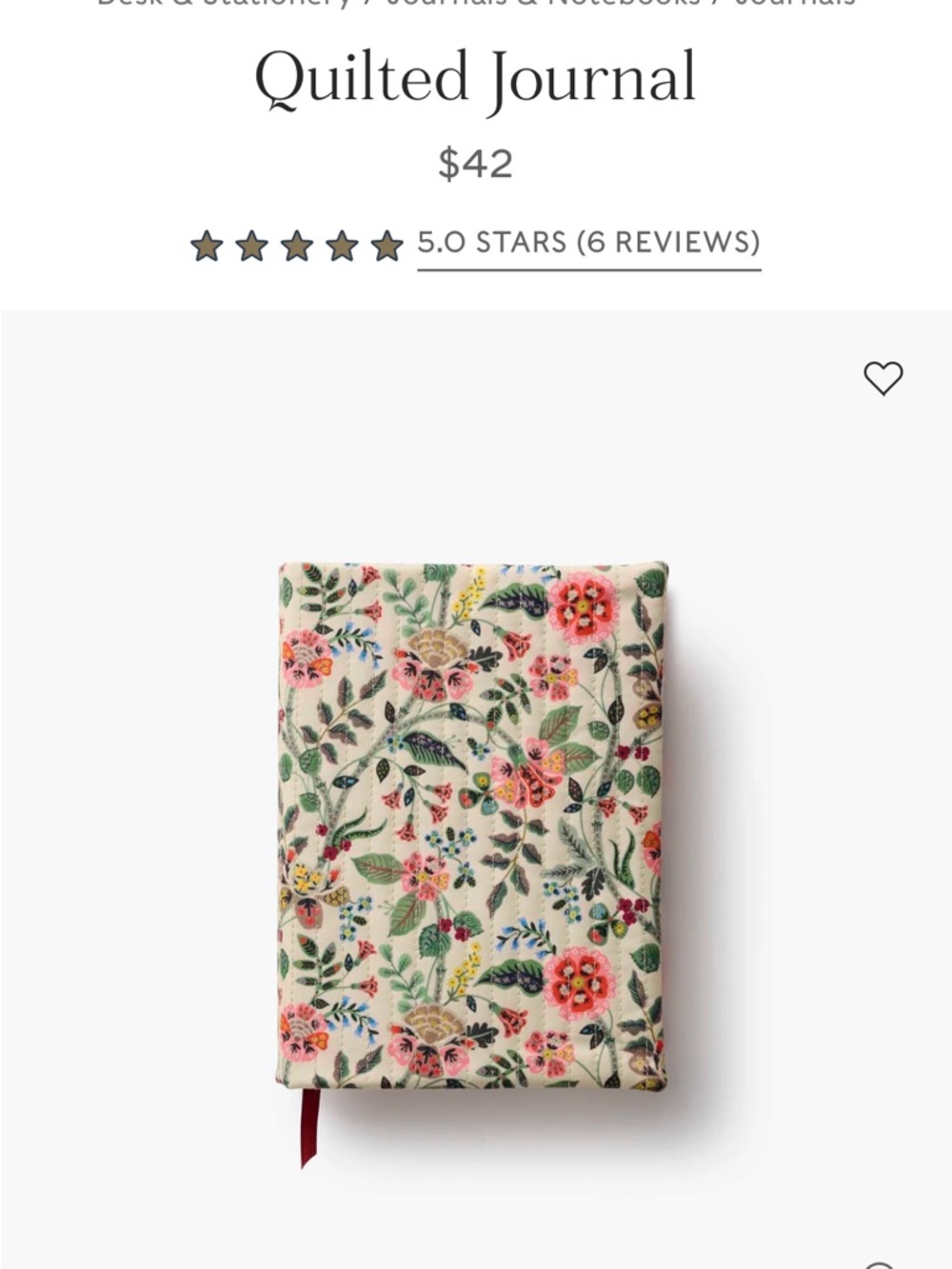 Rifle Paper Co. Quilted Journal
